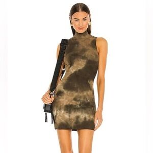 COTTON CITIZEN x REVOLVE Toffee Haze Ibiza Racerback Sleeveless Mockneck Dress S